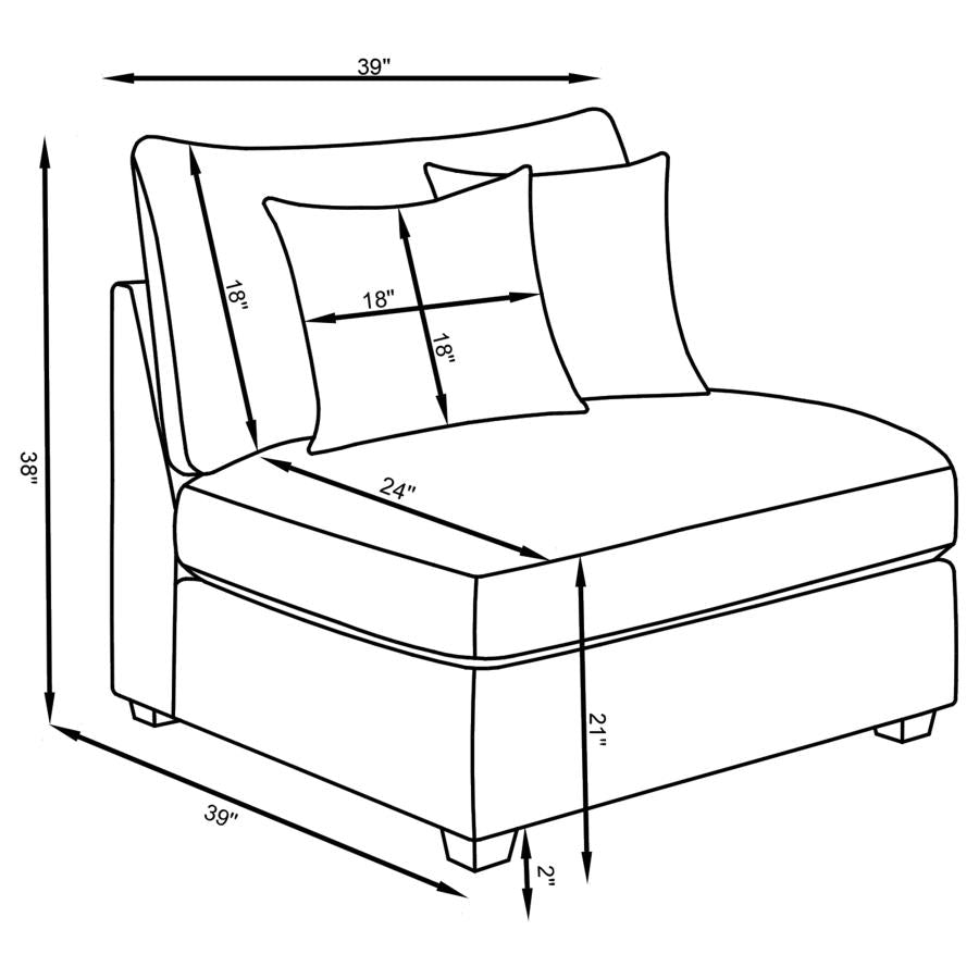 Cambria Grey Armless Chair - MyWaynesHome #