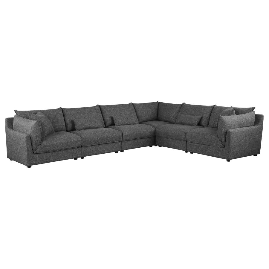 Sasha Black 6 Pc Sectional - MyWaynesHome #