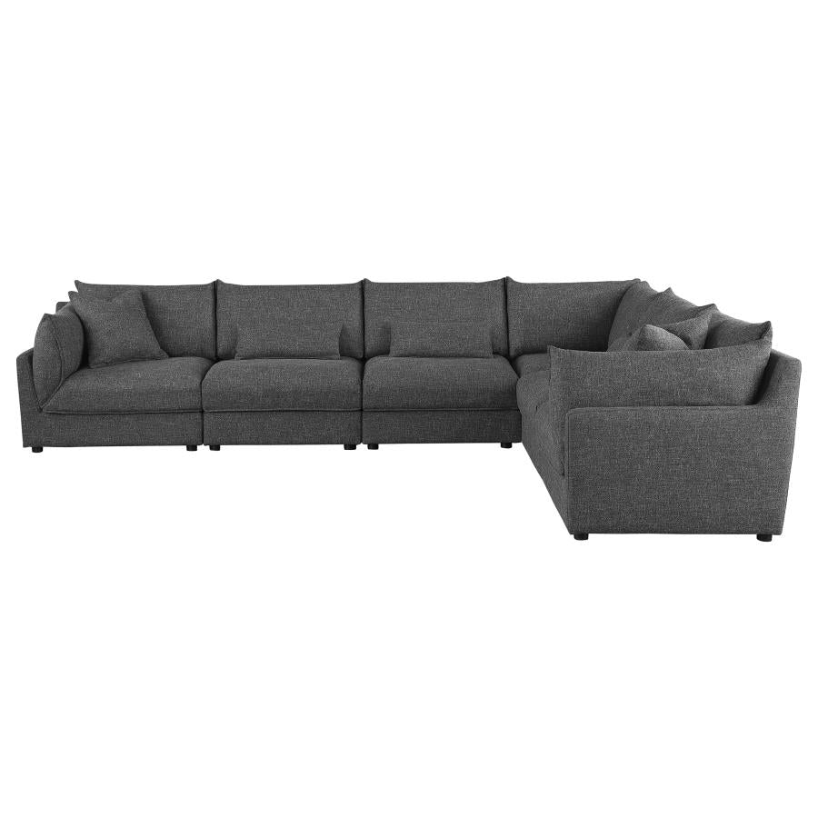 Sasha Black 6 Pc Sectional - MyWaynesHome #