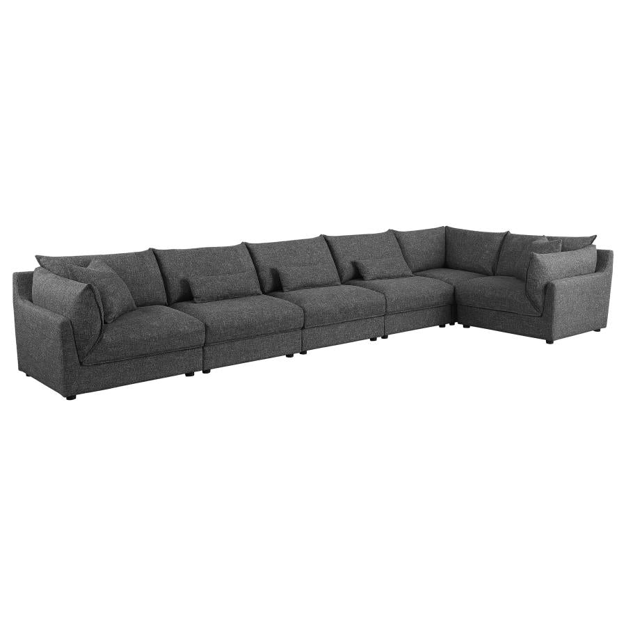 Sasha Black 6 Pc Sectional - MyWaynesHome #