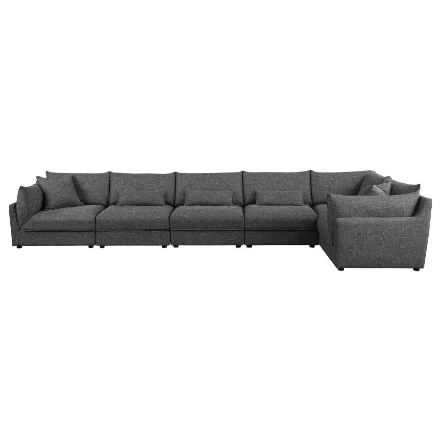 Sasha Black 6 Pc Sectional - MyWaynesHome #