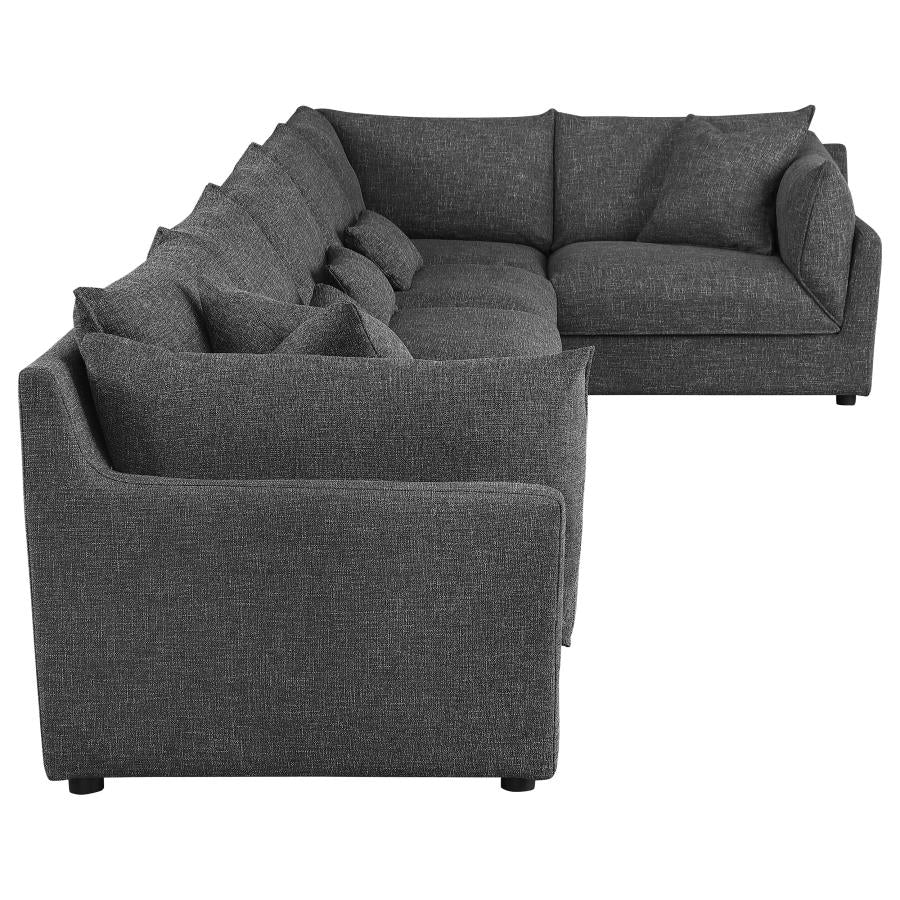 Sasha Black 6 Pc Sectional - MyWaynesHome #