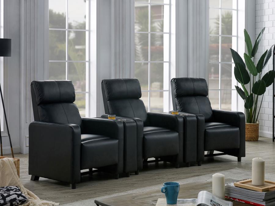 Toohey Black 5 Pc Theater Seating (3r) - MyWaynesHome #