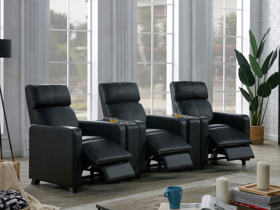 Toohey Black 5 Pc Theater Seating (3r) - MyWaynesHome #