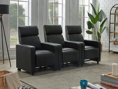 Toohey Black 3 Pc Theater Seating (3r) - MyWaynesHome #