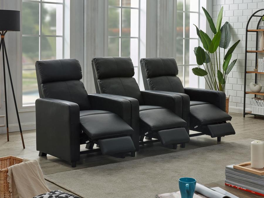 Toohey Black 3 Pc Theater Seating (3r) - MyWaynesHome #