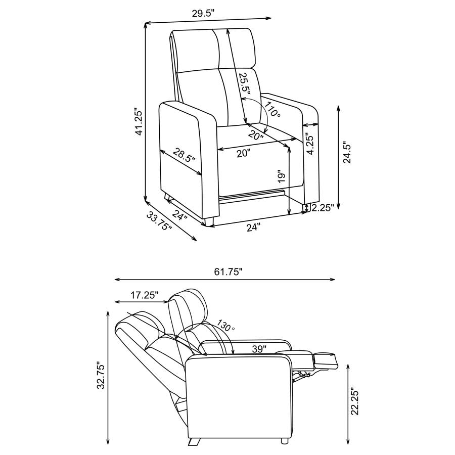 Toohey Black 3 Pc Theater Seating (3r) - MyWaynesHome #