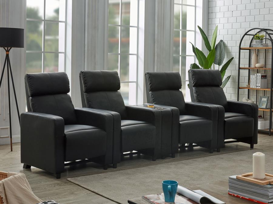 Toohey Black 5 Pc Theater Seating (4r) - MyWaynesHome #