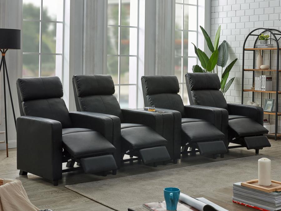 Toohey Black 5 Pc Theater Seating (4r) - MyWaynesHome #