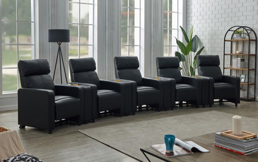 Toohey Black 9 Pc Theater Seating (5r) - MyWaynesHome #