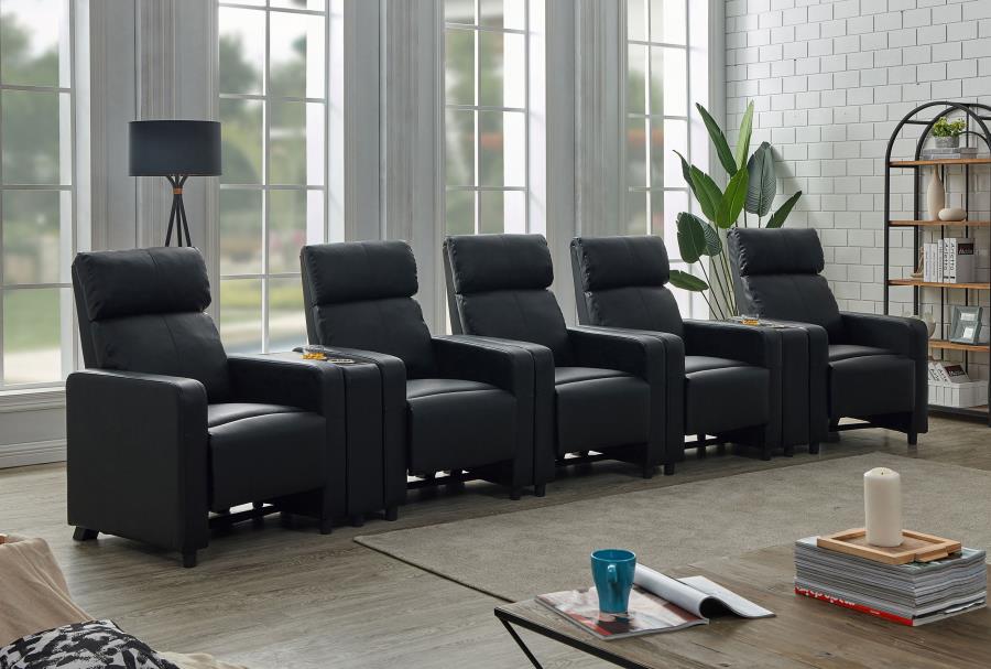 Toohey Black 7 Pc Theater Seating (5r) - MyWaynesHome #