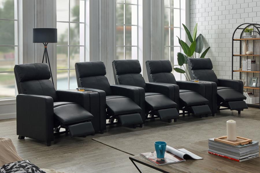 Toohey Black 7 Pc Theater Seating (5r) - MyWaynesHome #