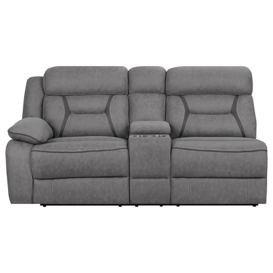 Higgins Grey Laf Power Loveseat - MyWaynesHome #