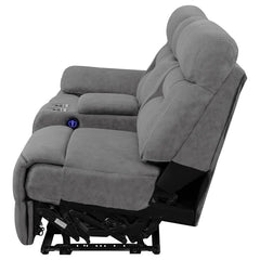 Higgins Grey Laf Power Loveseat - MyWaynesHome #