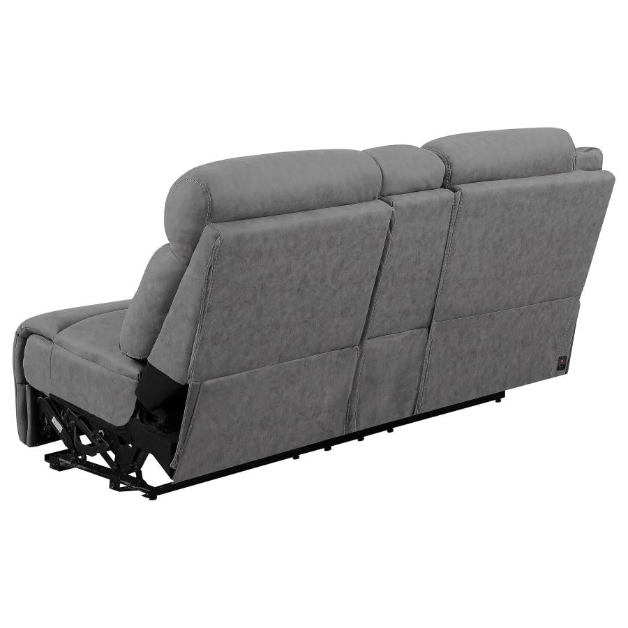 Higgins Grey Laf Power Loveseat - MyWaynesHome #