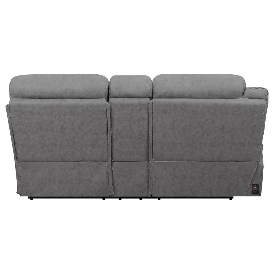 Higgins Grey Laf Power Loveseat - MyWaynesHome #