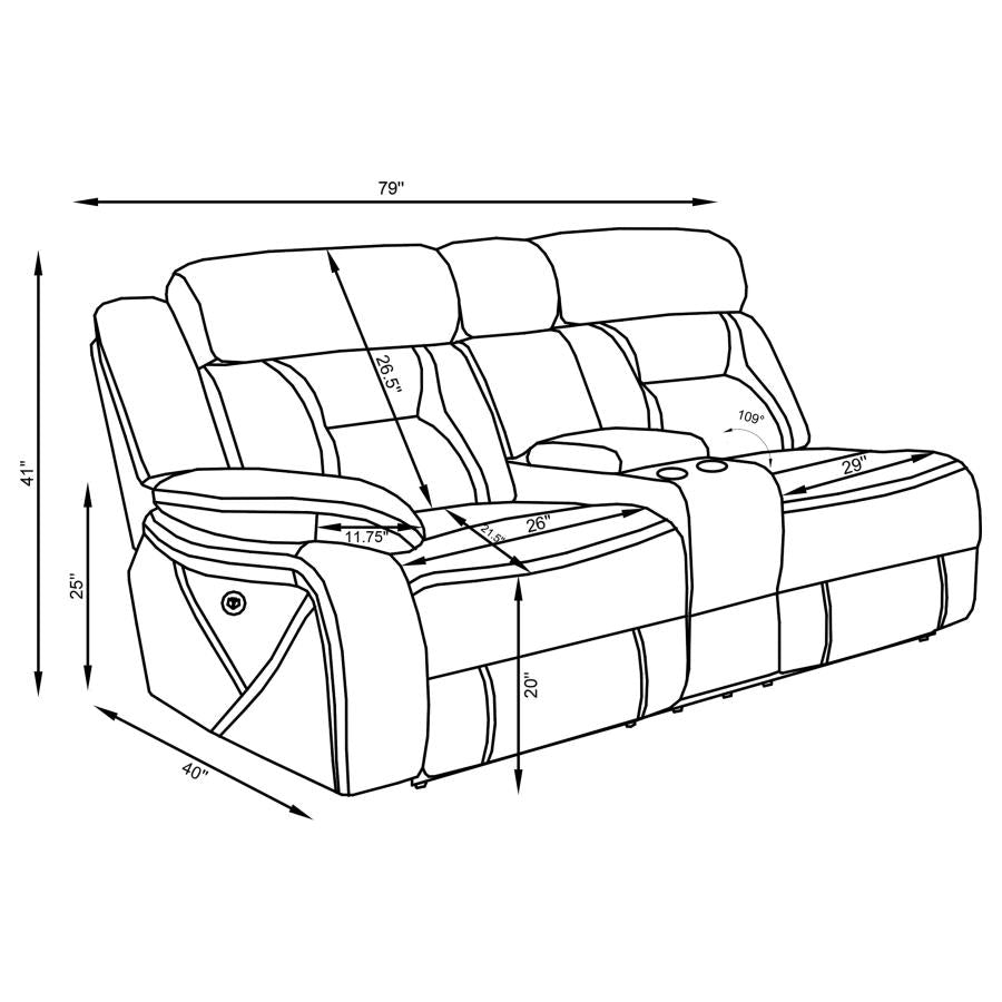 Higgins Grey Laf Power Loveseat - MyWaynesHome #