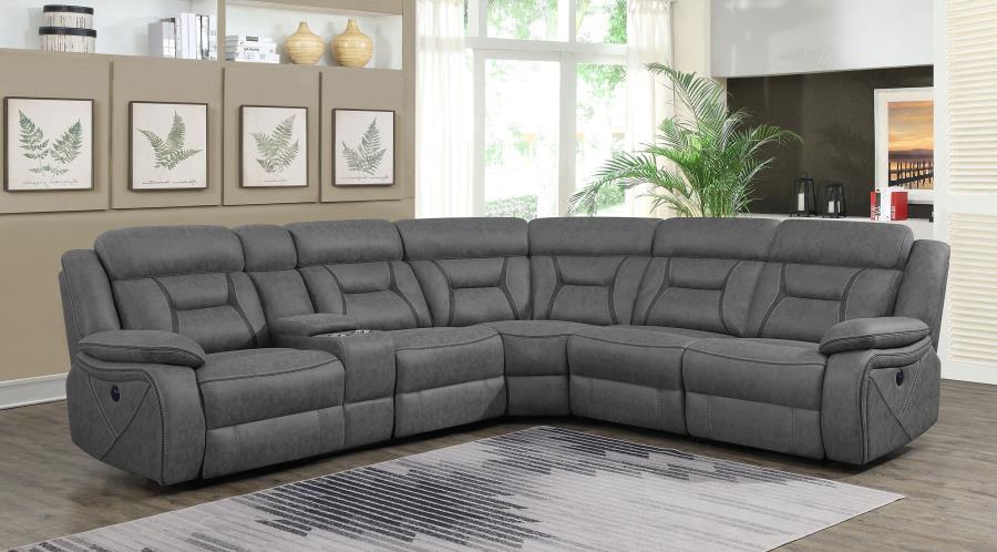 Higgins Grey Laf Power Loveseat - MyWaynesHome #