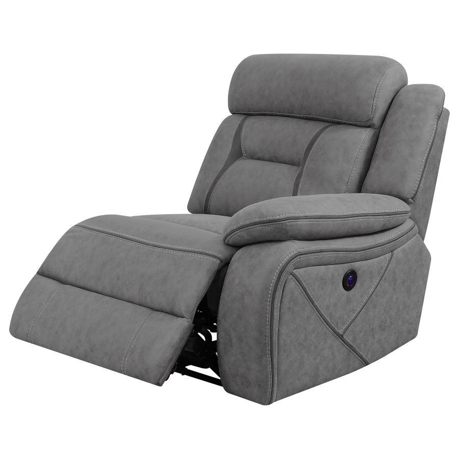 Higgins Grey Raf Power Recliner - MyWaynesHome #