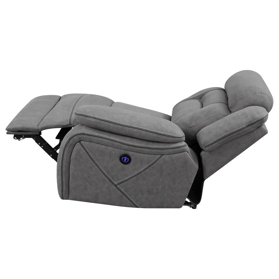 Higgins Grey Raf Power Recliner - MyWaynesHome #