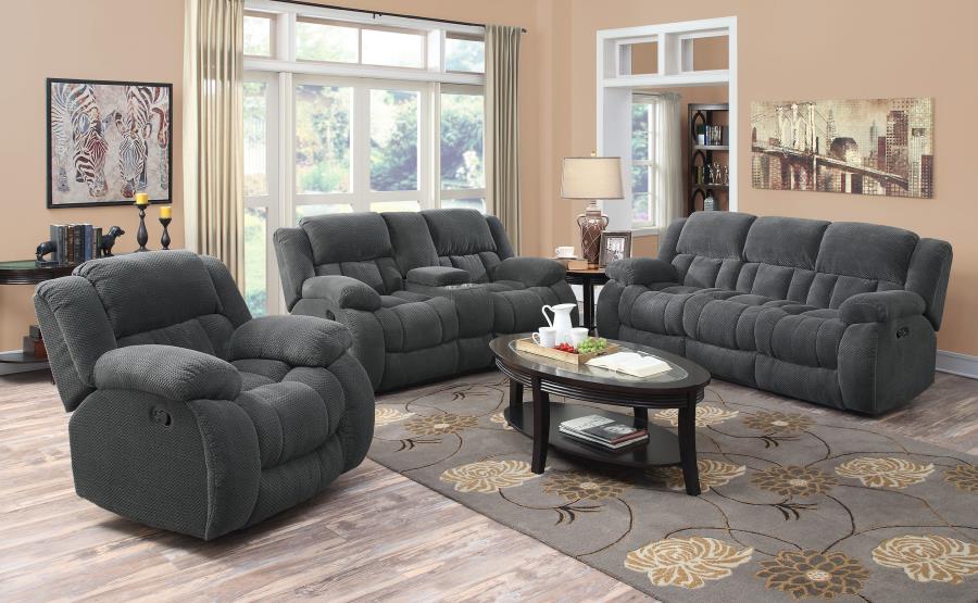 Weissman Grey 3 Pc Motion Sofa Set - MyWaynesHome #