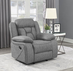 Higgins Grey Glider Recliner - MyWaynesHome #