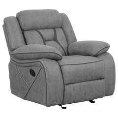 Higgins Grey Glider Recliner - MyWaynesHome #