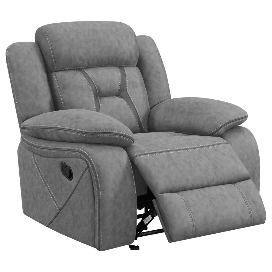 Higgins Grey Glider Recliner - MyWaynesHome #