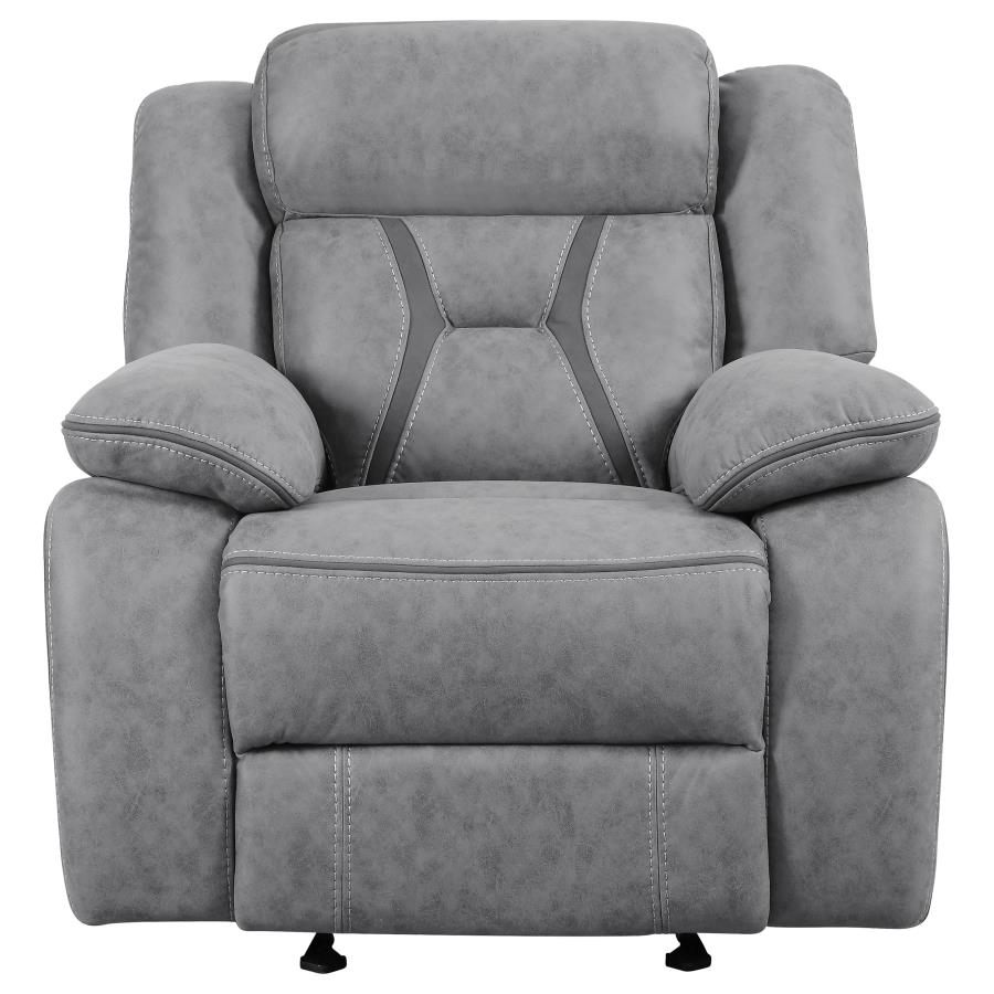 Higgins Grey Glider Recliner - MyWaynesHome #