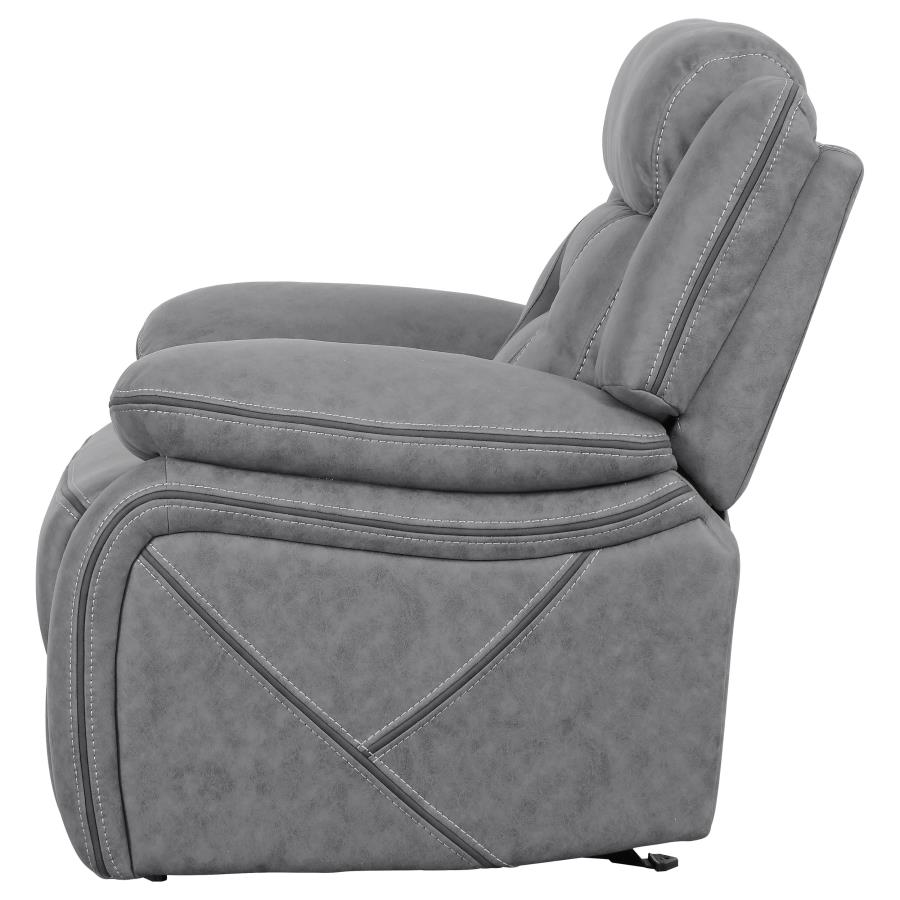 Higgins Grey Glider Recliner - MyWaynesHome #