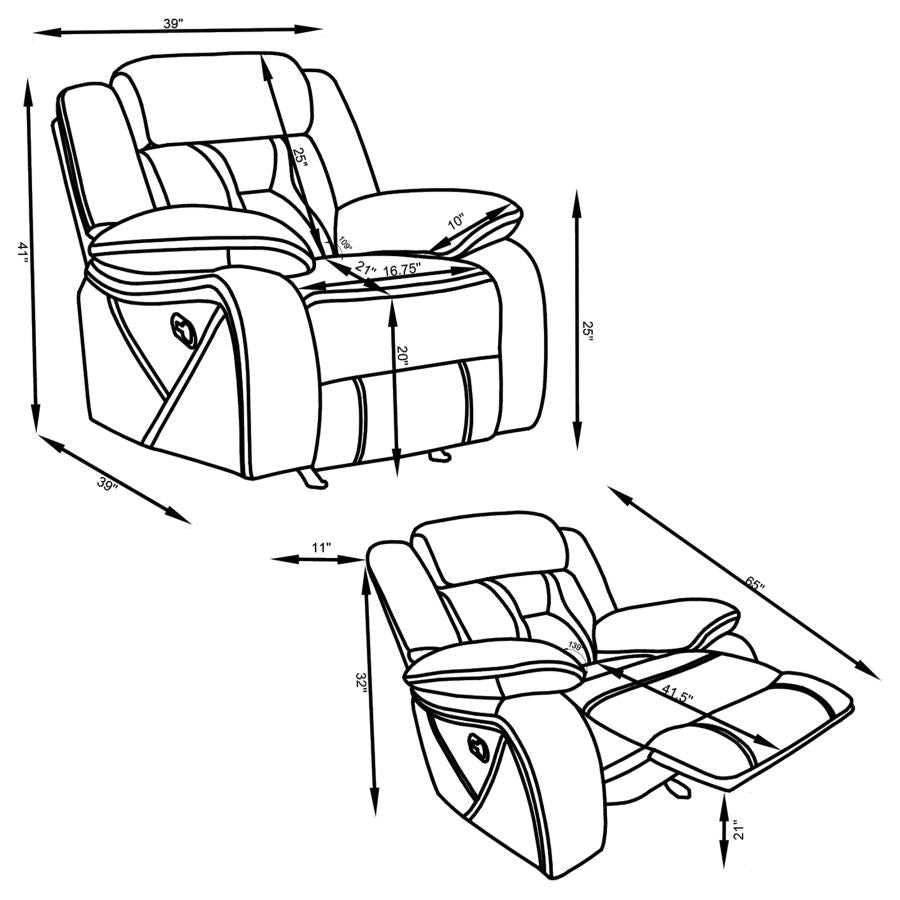 Higgins Grey Glider Recliner - MyWaynesHome #