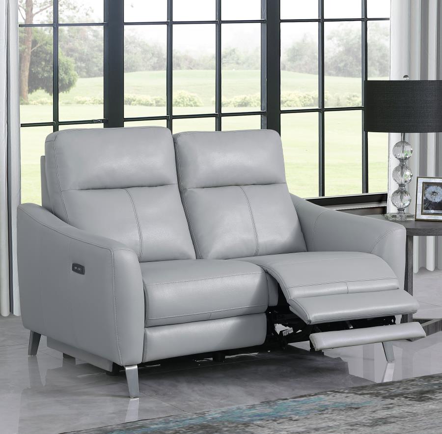 Derek Grey Power Loveseat - MyWaynesHome #
