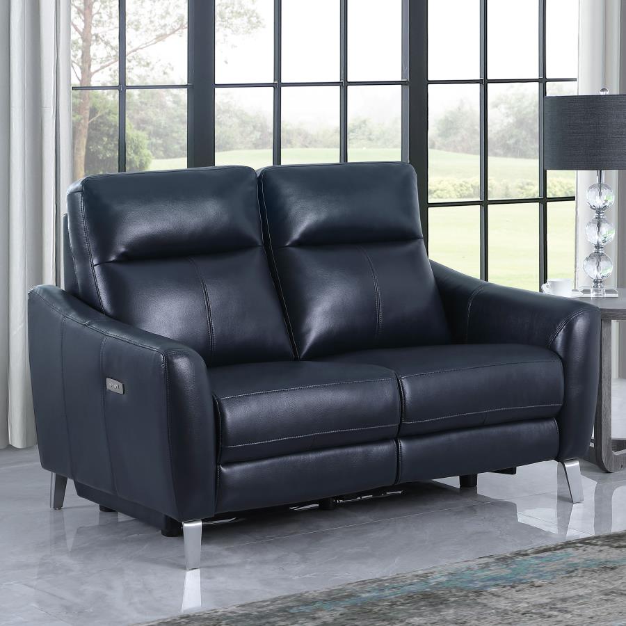 Derek Blue Power Loveseat - MyWaynesHome #
