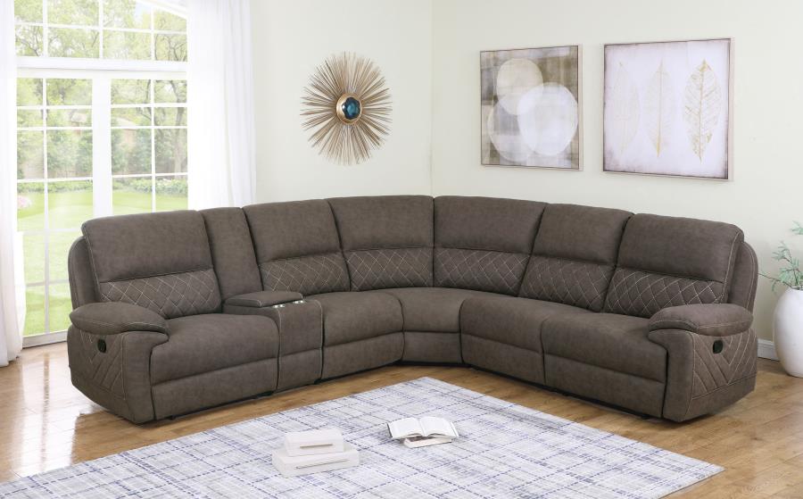Variel Brown 6 Pc Motion Sectional - MyWaynesHome #