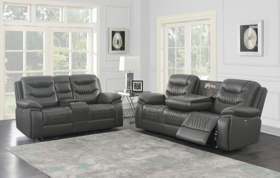 Flamenco Grey 2 Pc Power Sofa Set - MyWaynesHome #