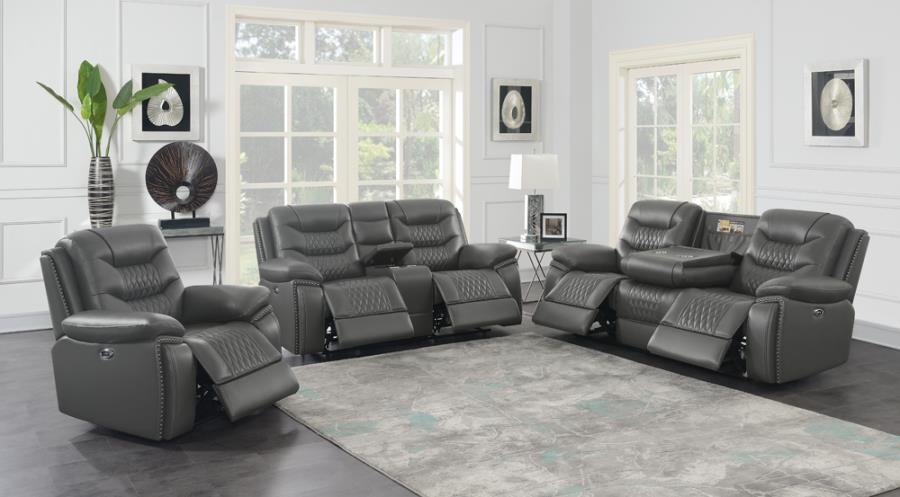 Flamenco Grey 3 Pc Power Sofa Set - MyWaynesHome #