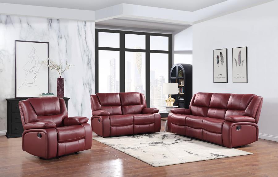 Camila Red Motion Loveseat - MyWaynesHome #