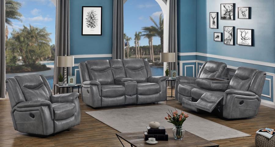 Conrad Grey 3 Pc Motion Sofa Set - MyWaynesHome #