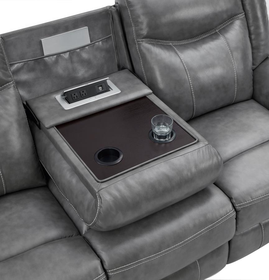Conrad Grey Motion Sofa W/ Pop Up Outlet - MyWaynesHome #