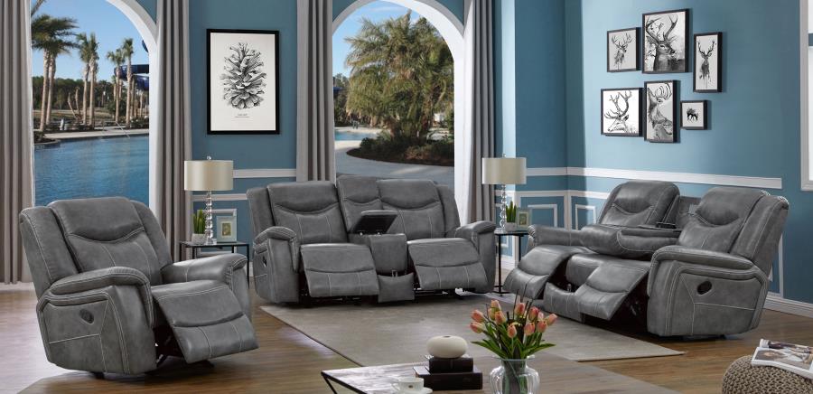 Conrad Grey Motion Sofa W/ Pop Up Outlet - MyWaynesHome #