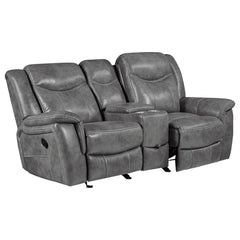 Conrad Grey Glider Loveseat W/ Power Outlet - MyWaynesHome #
