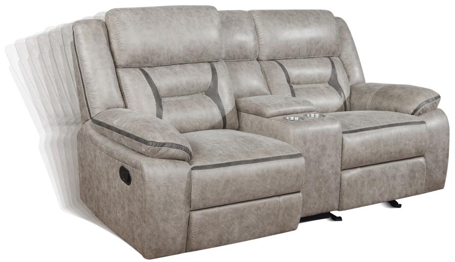 Greer Beige Glider Loveseat - MyWaynesHome #