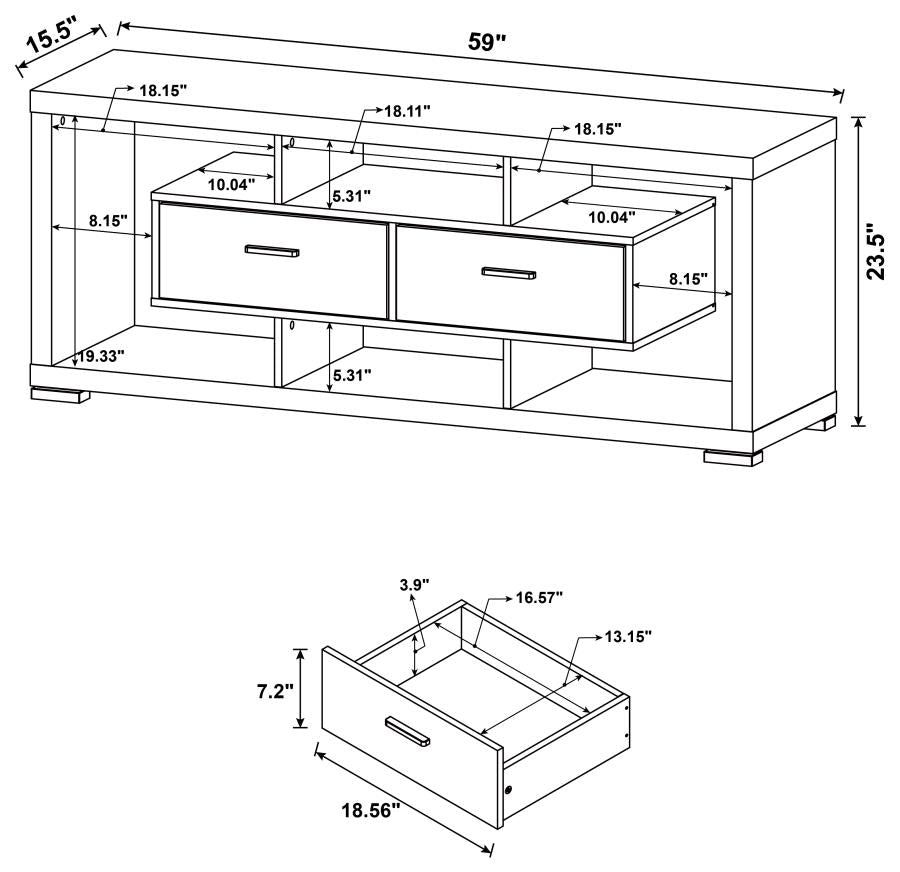 Darien White 59" Tv Stand - MyWaynesHome #