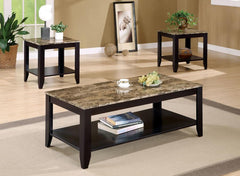 Flores Brown 3 Pc Coffee Table Set - MyWaynesHome #