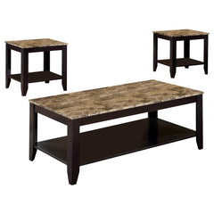 Flores Brown 3 Pc Coffee Table Set - MyWaynesHome #