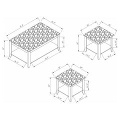 Flores Brown 3 Pc Coffee Table Set - MyWaynesHome #