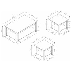 Brooks Brown 3 Pc Coffee Table Set - MyWaynesHome #