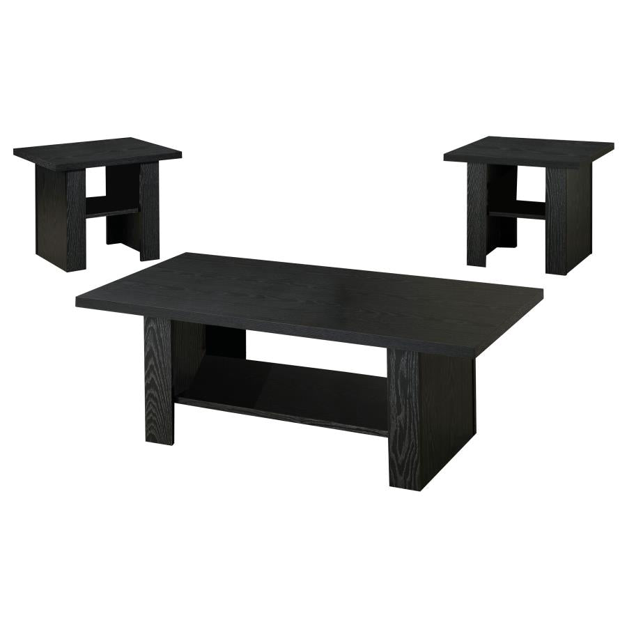 Rodez Black 3 Pc Coffee Table Set - MyWaynesHome #