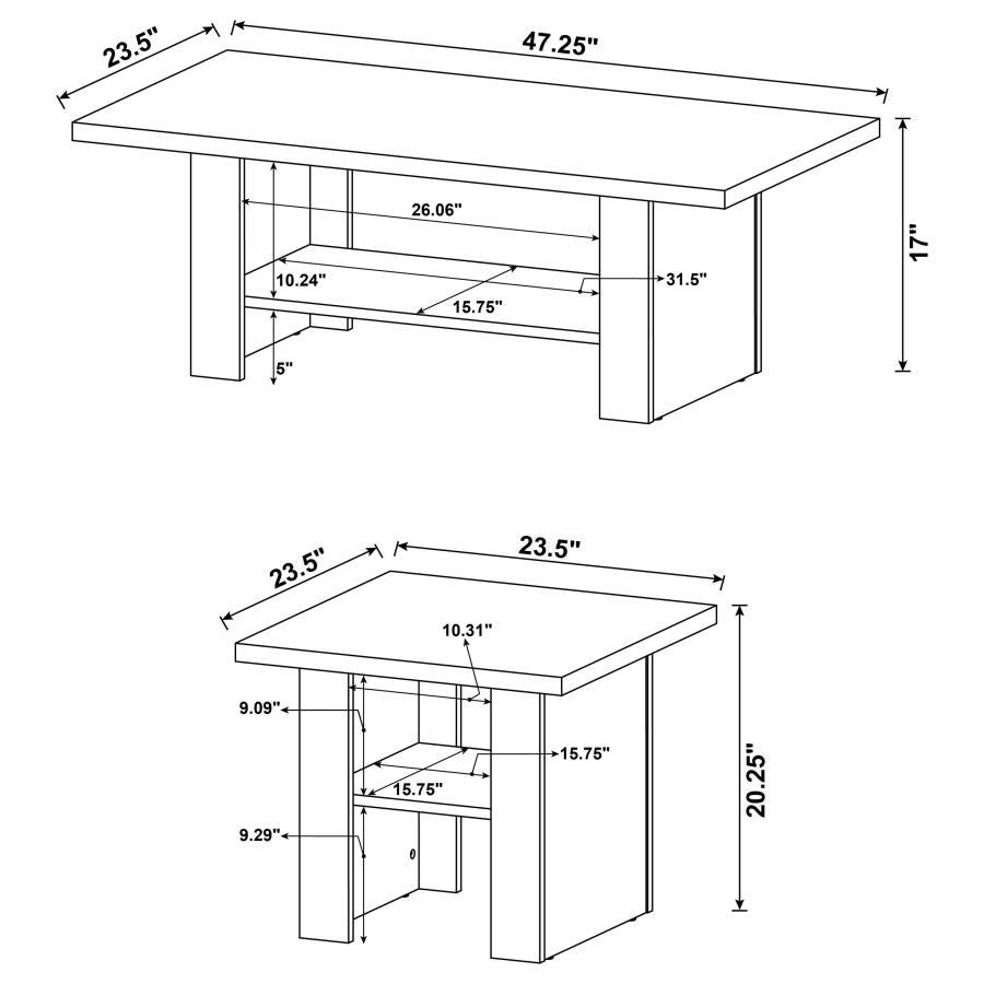 Rodez Black 3 Pc Coffee Table Set - MyWaynesHome #