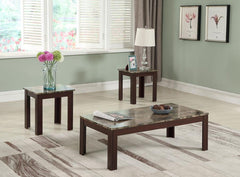 Rhodes Brown 3 Pc Coffee Table Set - MyWaynesHome #